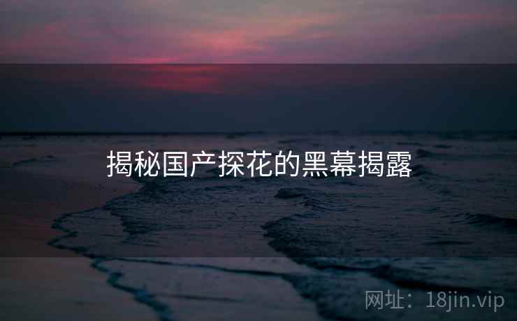揭秘国产探花的黑幕揭露