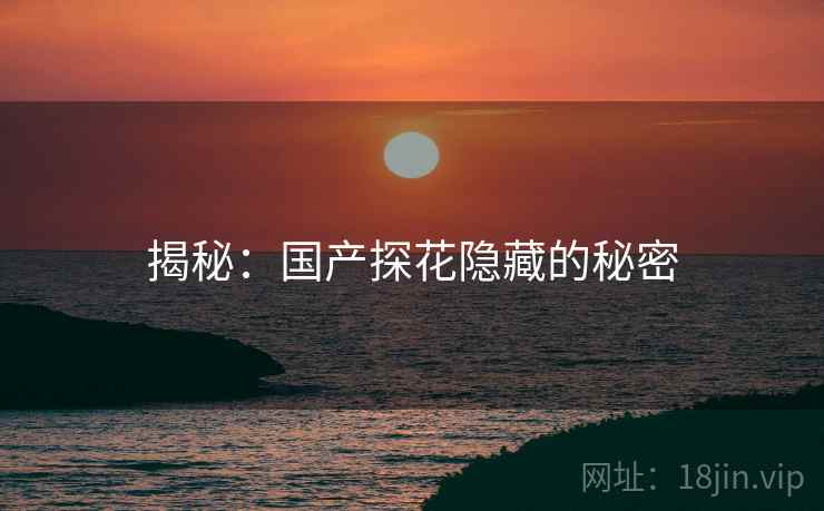 揭秘:国产探花隐藏的秘密